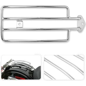 280 مم (11 بوصة) رف أمتعة للمقعد الفردي للدراجة النارية حامل فولاذي يدعم دعامة رف كروم يناسب 1985-2003 Harley Davidson XL Harley Sportster XL883 1200، رف أمتعة الدراجة النارية الخلفي فضي in Kuwait