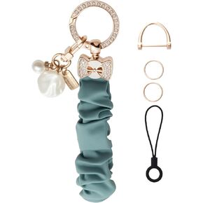 Scrunchie Keychain Wristlet,Cute Stretchy Key Chain for Car Keys,Wrist Bracelet Key Strap for Phone Camera Bags in Saudi Arabia
