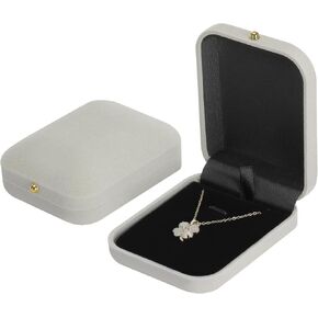2 Pieces Velvet Necklace Pendant Box, Jewelry Gift Holder Box for Necklace Pendant Bracelet, Small Jewelry Storage Display Case for Christmas Wedding Proposal Birthday (Black) in Saudi Arabia