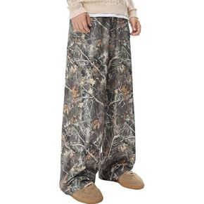 Men's Camo Sweatpants Y2K Letter Graphic Flared Sweatpants Drippy Streetwear Joggers in Kuwait