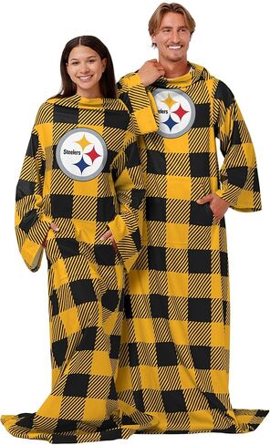 FOCO Cleveland Browns NFL Buffalo Plaid Oversized Wearable Throw Blanket - 48" x 71" in Saudi Arabia