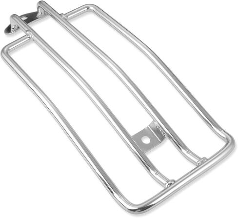 280 مم (11 بوصة) رف أمتعة للمقعد الفردي للدراجة النارية حامل فولاذي يدعم دعامة رف كروم يناسب 1985-2003 Harley Davidson XL Harley Sportster XL883 1200، رف أمتعة الدراجة النارية الخلفي فضي in Kuwait