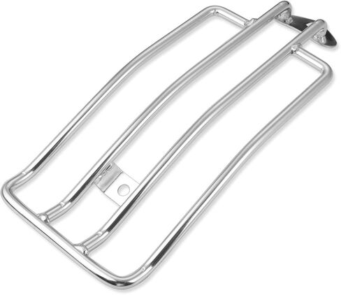 280 مم (11 بوصة) رف أمتعة للمقعد الفردي للدراجة النارية حامل فولاذي يدعم دعامة رف كروم يناسب 1985-2003 Harley Davidson XL Harley Sportster XL883 1200، رف أمتعة الدراجة النارية الخلفي فضي in Kuwait