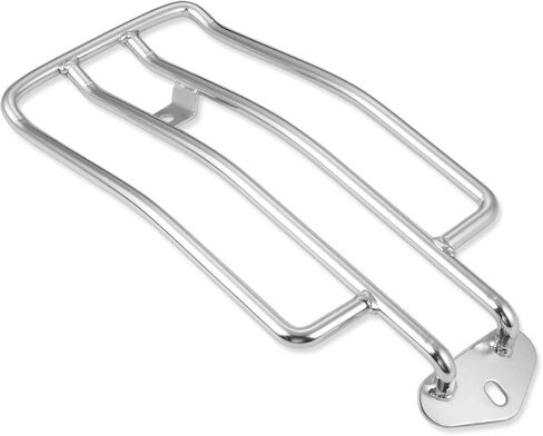 280 مم (11 بوصة) رف أمتعة للمقعد الفردي للدراجة النارية حامل فولاذي يدعم دعامة رف كروم يناسب 1985-2003 Harley Davidson XL Harley Sportster XL883 1200، رف أمتعة الدراجة النارية الخلفي فضي in Kuwait