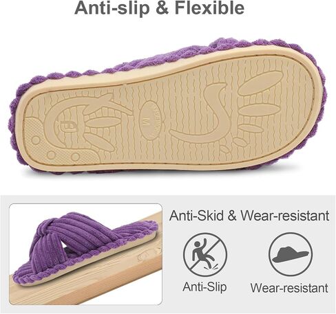 Fuzzy Women's Cross Band Slippers Cozy Women's Open Toe Slippers Womens House Shoes in Saudi Arabia