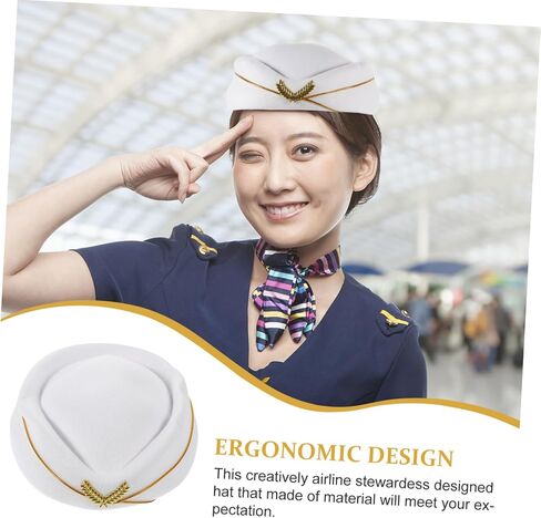 Airline Stewardess Hat for Women Beige Performance Cap Comfortable Fit for Cosplay and Stage Performances Flight Attendant Costume Accessory in Saudi Arabia