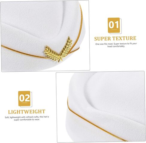 Airline Stewardess Hat for Women Beige Performance Cap Comfortable Fit for Cosplay and Stage Performances Flight Attendant Costume Accessory in Saudi Arabia