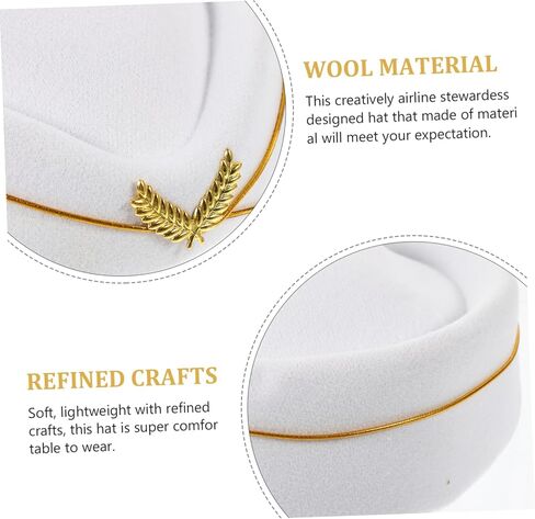 Airline Stewardess Hat for Women Beige Performance Cap Comfortable Fit for Cosplay and Stage Performances Flight Attendant Costume Accessory in Saudi Arabia