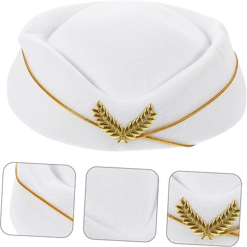 Airline Stewardess Hat for Women Beige Performance Cap Comfortable Fit for Cosplay and Stage Performances Flight Attendant Costume Accessory in Saudi Arabia