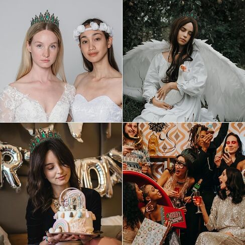 تاج الأميرة الأزرق - عصابة رأس كريستال كوينسيانيرا تيارا للنساء in Kuwait