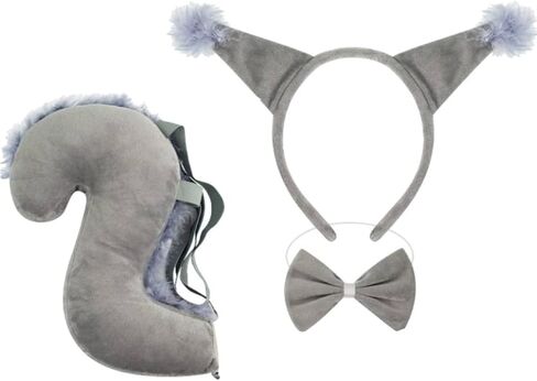 Kirei Sui 3-Piece Squirrel Costume Set with Ears Headband Bowtie Tail Halloween Costumes Accessories Cosplay for Adults in Kuwait