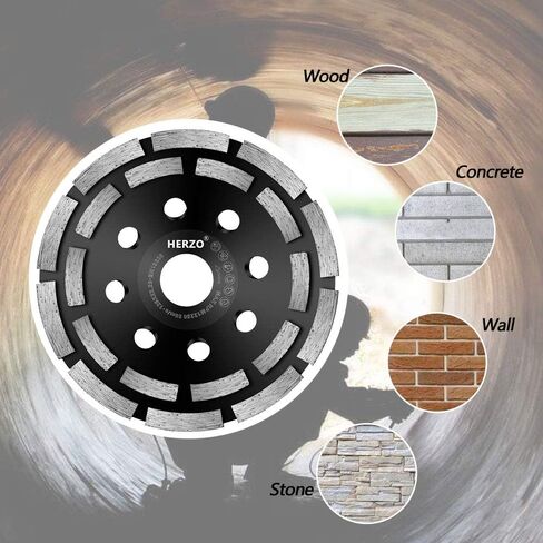 HERZO Diamond Concrete Grinding Wheel 4 1/2 inch,Angle Grinder Segment Wheels Cup for Polishing and Cleaning Stone Concrete Surface, Cement, Marble, Rock, Granite, and Thinset Removing 115mm in Kuwait