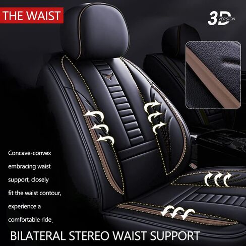 Full Set of Universal Fit Automotive Seat Covers fit for Jeep Grand Cherokee WK 2023, PU Leather Automobile Interior Sets with Headrest & Back Pillow Black & Black Line in Saudi Arabia