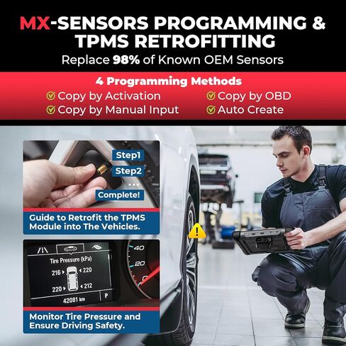 Autel MaxiCOM MK808S-TS Scanner, 2024 Complete TPMS Check/Activate/Relearn Tool, Same as MX808S-TS MK808Z-TS, 28+Service, BT Full System Scan,Bidirectional, FCA AutoAuth,Upgrade of MK808BT PRO MK808S in Saudi Arabia