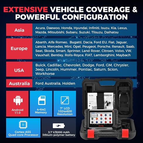 Autel MaxiCOM MK808S-TS Scanner, 2024 Complete TPMS Check/Activate/Relearn Tool, Same as MX808S-TS MK808Z-TS, 28+Service, BT Full System Scan,Bidirectional, FCA AutoAuth,Upgrade of MK808BT PRO MK808S in Saudi Arabia