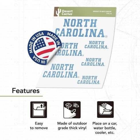 Desert Cactus University of North Carolina Stickers UNC Chapel Hill Tar Heels Vinyl Decals Laptop Water Bottle Car Scrapbook T3 (Type 3-4) in Saudi Arabia