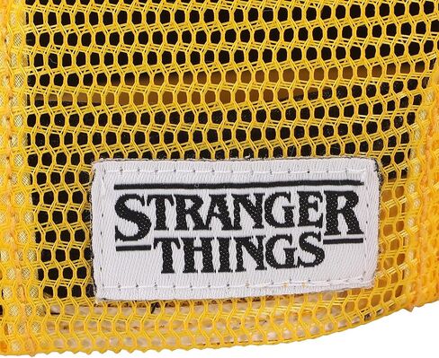 قبعة سائق الشاحنة التأثيرية Bioworld Stranger Things Dustin Henderson باللونين الأسود والأصفر in Saudi Arabia