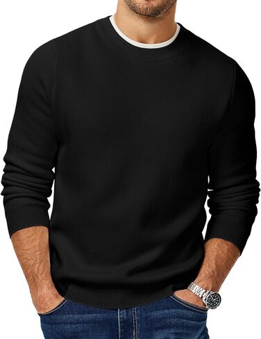 JMIERR الرجال 2025 الخريف الدافئ كنزة صوف سترة متماسكة الكلاسيكية Crewneck كم طويل سليم صالح لينة مريح الشتاء البلوزات in Saudi Arabia