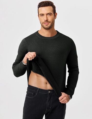 JMIERR الرجال 2025 الخريف الدافئ كنزة صوف سترة متماسكة الكلاسيكية Crewneck كم طويل سليم صالح لينة مريح الشتاء البلوزات in Saudi Arabia