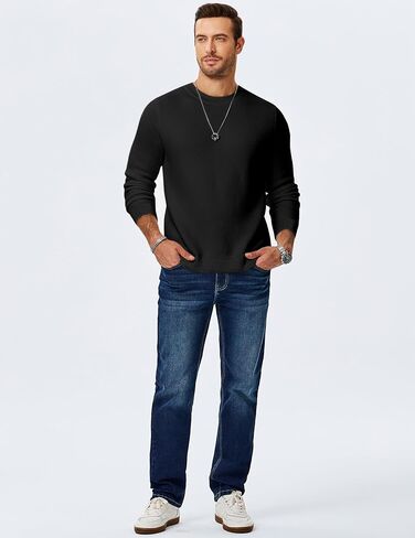 JMIERR الرجال 2025 الخريف الدافئ كنزة صوف سترة متماسكة الكلاسيكية Crewneck كم طويل سليم صالح لينة مريح الشتاء البلوزات in Saudi Arabia