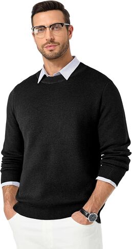JMIERR الرجال 2025 الخريف الدافئ كنزة صوف سترة متماسكة الكلاسيكية Crewneck كم طويل سليم صالح لينة مريح الشتاء البلوزات in Saudi Arabia