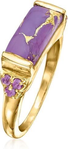 Ross-Simons Purple Turquoise and .10 ct. t.w. Amethyst Ring in 18kt Gold Over Sterling in Saudi Arabia