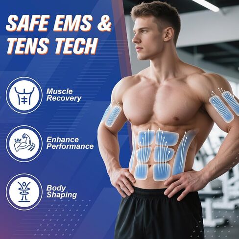 Abs Stimulator, Ab Stimulator Muscle Toner, Ab Toning Belt Fitness Training for Abdomen, Muscle Machine Workout Equipment for Home, TENS & EMS Modes in Saudi Arabia