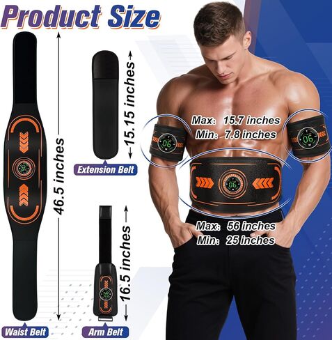 Abs Stimulator, Ab Stimulator Muscle Toner, Ab Toning Belt Fitness Training for Abdomen, Muscle Machine Workout Equipment for Home, TENS & EMS Modes in Saudi Arabia