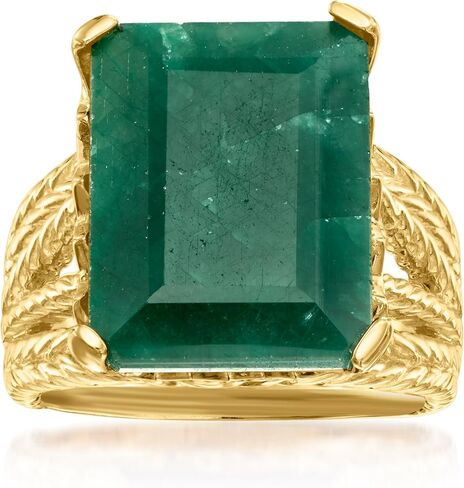 Ross-Simons 12.50 Carat Emerald Multi-Row Ring in 18kt Gold Over Sterling in Saudi Arabia
