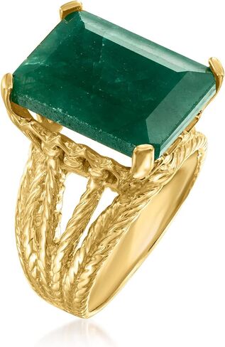 Ross-Simons 12.50 Carat Emerald Multi-Row Ring in 18kt Gold Over Sterling in Saudi Arabia