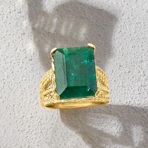 Ross-Simons 12.50 Carat Emerald Multi-Row Ring in 18kt Gold Over Sterling in Saudi Arabia