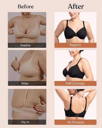 HSIA Tshirt Bras for Women Full Coverage Underwire Lightly Lined Plus Size Minimizer Bra for Big Busted in Saudi Arabia