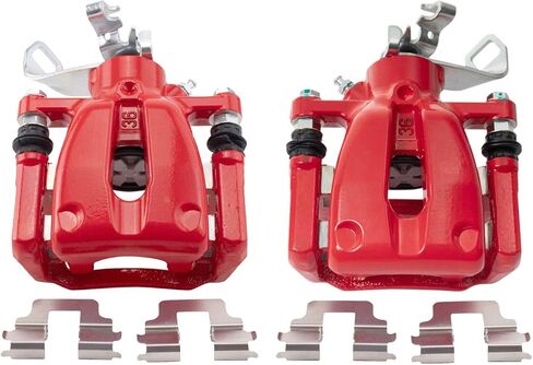 Rear Performance Brake Caliper Set Red Compatible with 2009-2013 Mini Cooper in Saudi Arabia