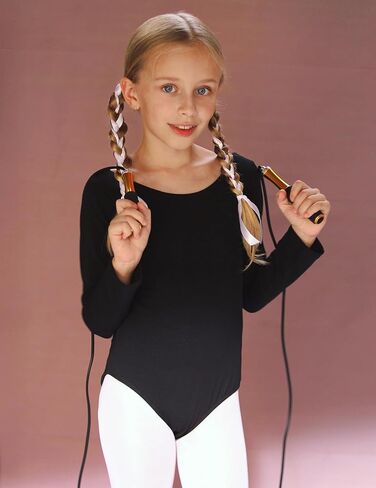 Zaclotre Team Basic Leotards for Girls Long Sleeve Crisscross Ballet Dance Gymnastic Outfits for Kids in Kuwait