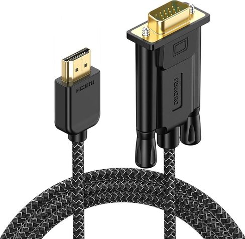 FEMORO HDMI to VGA Cable 3ft, HDMI-to-VGA Monitor Cable HDMI Adapter Cord (Male to Male) for Monitor, Computer, Laptop, Desktop, PC, Projector, HDTV and More in Kuwait