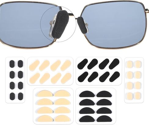 24 Pairs Eyeglasses Nose Pads Non Slip, Assorted Foam Nose Pads for Glasses, Lightweight Glasses Nose Grips in Saudi Arabia