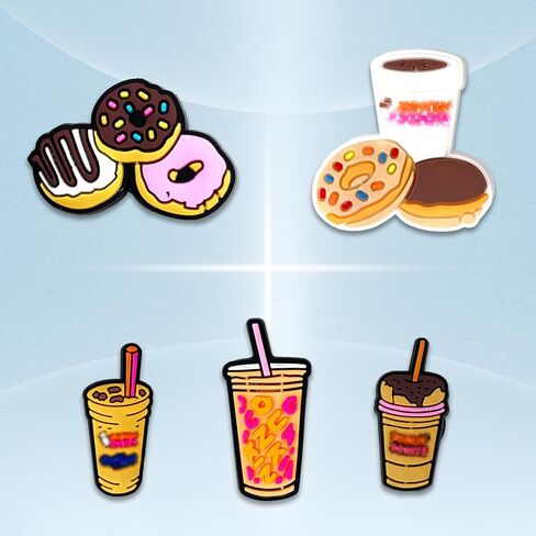 Food Coffee Doughnut Ice Cream Shoe Charms for Croc Clog Sandals Bracelets Decoration, Cute Charms for Party in Saudi Arabia