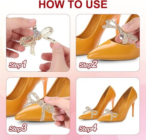 PATIKIL Rhinestone Shoe Clips, 1 Pair Detachable Classic Fashion Sparkling Bow Heels Accessories Decoration for Wedding Bridal Prom Party Daily Wearing Accessories Gray in Saudi Arabia