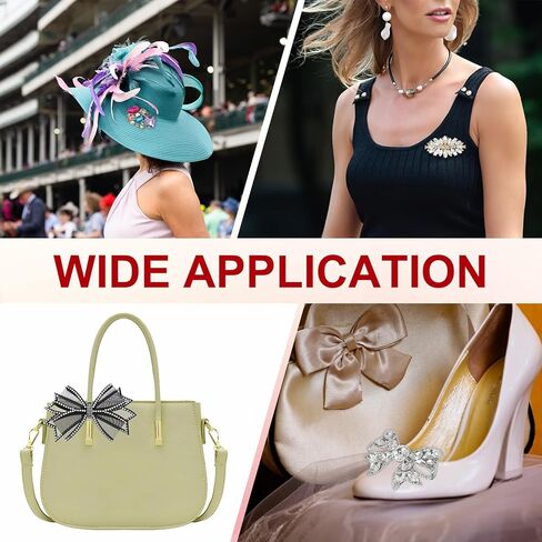 PATIKIL Rhinestone Shoe Clips, 1 Pair Detachable Classic Fashion Sparkling Bow Heels Accessories Decoration for Wedding Bridal Prom Party Daily Wearing Accessories Gray in Saudi Arabia