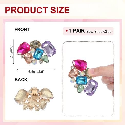 PATIKIL Rhinestone Shoe Clips, 1 Pair Detachable Classic Fashion Sparkling Bow Heels Accessories Decoration for Wedding Bridal Prom Party Daily Wearing Accessories Gray in Saudi Arabia