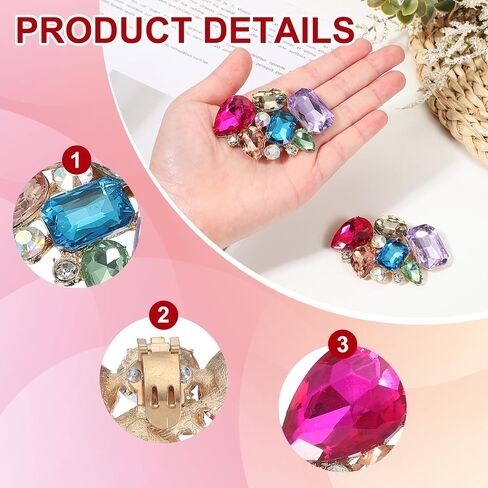 PATIKIL Rhinestone Shoe Clips, 1 Pair Detachable Classic Fashion Sparkling Bow Heels Accessories Decoration for Wedding Bridal Prom Party Daily Wearing Accessories Gray in Saudi Arabia
