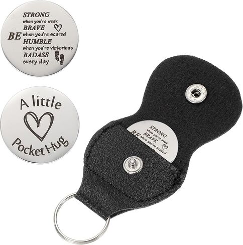 uxcell Heart Pocket Hug Token with Leather Keychain in Saudi Arabia