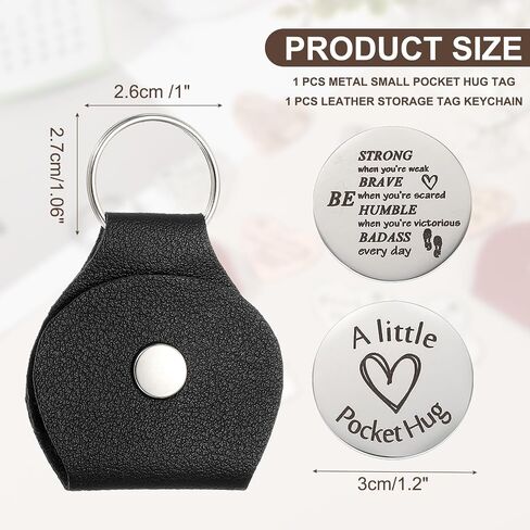 uxcell Heart Pocket Hug Token with Leather Keychain in Saudi Arabia