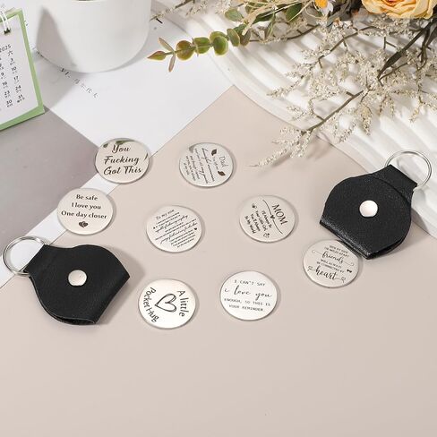 uxcell Heart Pocket Hug Token with Leather Keychain in Saudi Arabia