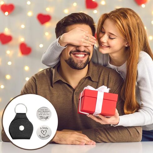 uxcell Heart Pocket Hug Token with Leather Keychain in Saudi Arabia