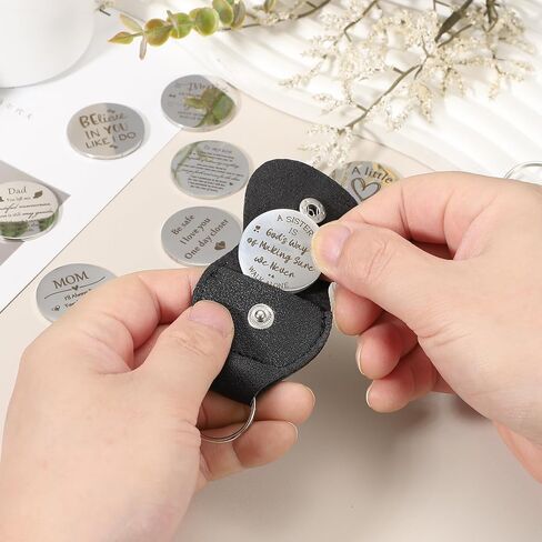 uxcell Heart Pocket Hug Token with Leather Keychain in Saudi Arabia