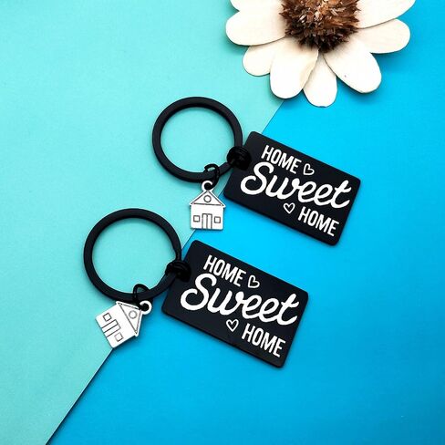 2Pcs Housewarming Presents for New Home Sweet Home Keychain for Couple Friend New House Keyring Gift for New Homeowner Moving in Key Chain Family Keychain Gift in Saudi Arabia