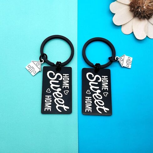 2Pcs Housewarming Presents for New Home Sweet Home Keychain for Couple Friend New House Keyring Gift for New Homeowner Moving in Key Chain Family Keychain Gift in Saudi Arabia