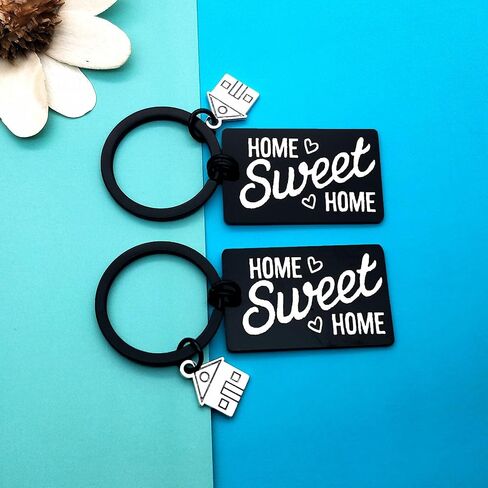 2Pcs Housewarming Presents for New Home Sweet Home Keychain for Couple Friend New House Keyring Gift for New Homeowner Moving in Key Chain Family Keychain Gift in Saudi Arabia
