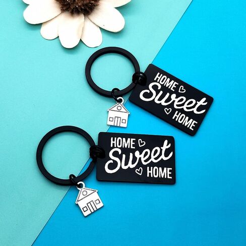 2Pcs Housewarming Presents for New Home Sweet Home Keychain for Couple Friend New House Keyring Gift for New Homeowner Moving in Key Chain Family Keychain Gift in Saudi Arabia